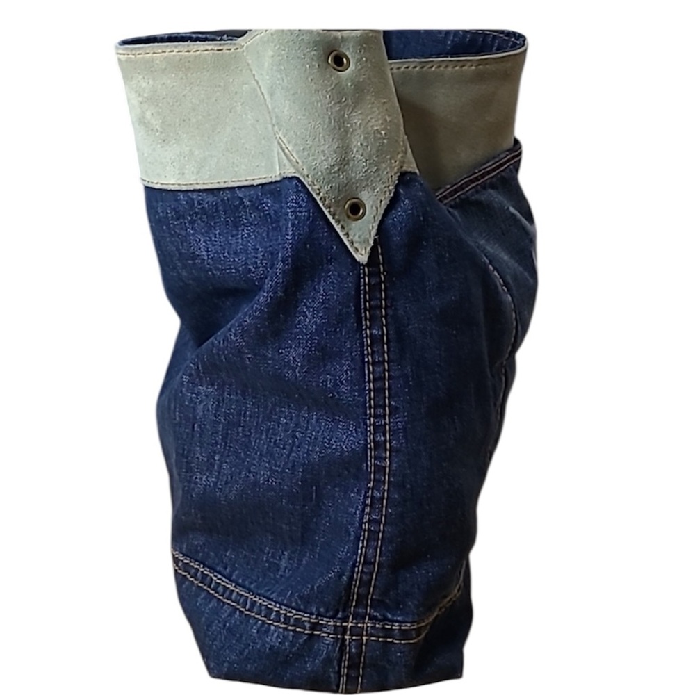 Yves Saint Laurent Denim and Suede Shoulder Bag - Picture 8 of 9